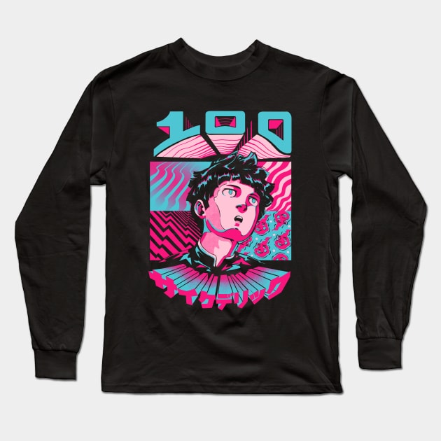 Psycho head 100 Long Sleeve T-Shirt by Ilustrata